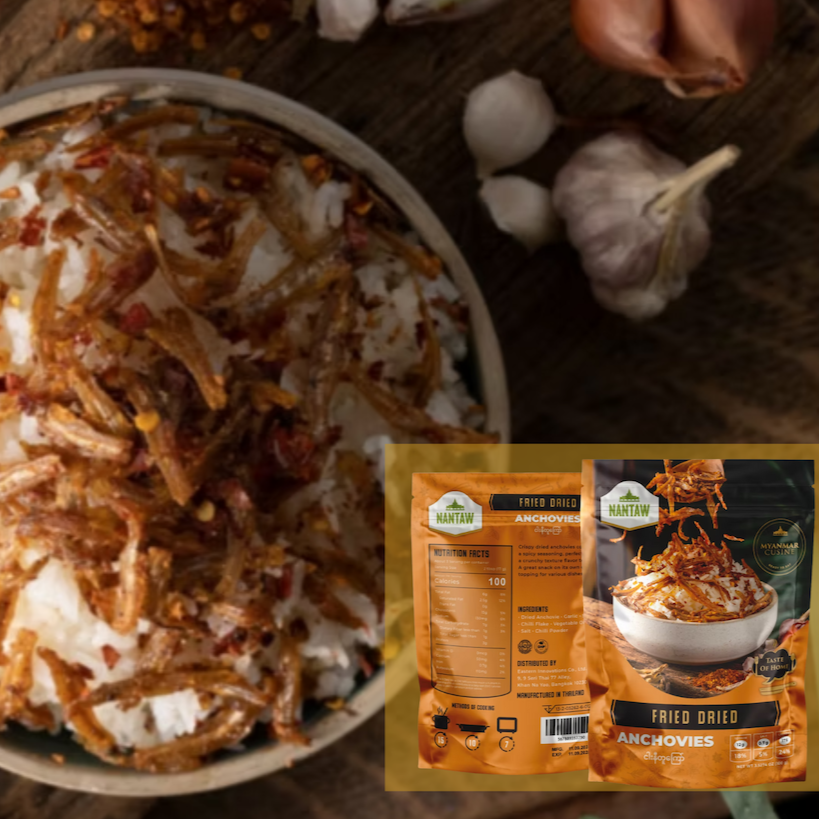 Burmese Style Topping Set Dried Shrimp, Fried Dried Anchovies, Sesame Chili (3 Pcs./Set)
