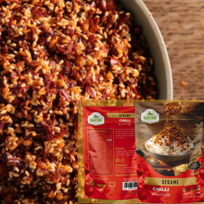 Burmese Style Topping Set Dried Shrimp, Fried Dried Anchovies, Sesame Chili (3 Pcs./Set)