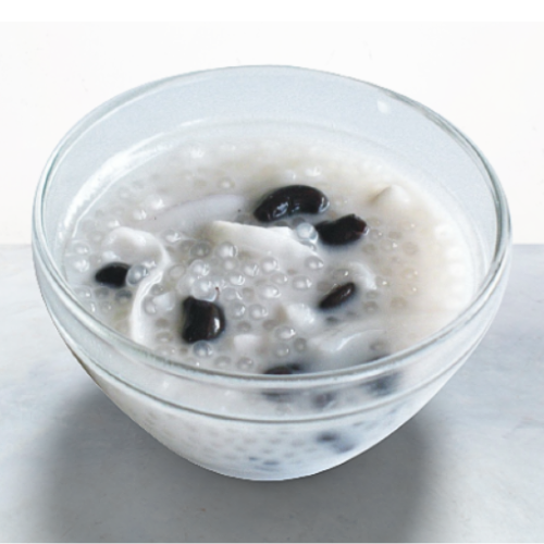 Kanomthai Chujai: Tapioca with Black Beans in Coconut Cream