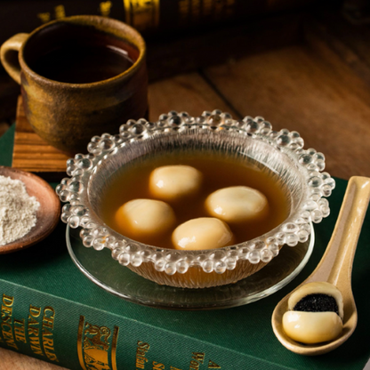 Black Sesame Dumpling in Ginger Tea