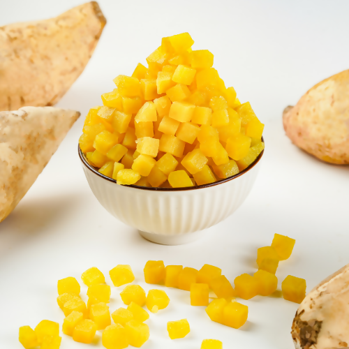 Frozen Steamed Sweetened Ase Putih Sweet Potato Diced Cut