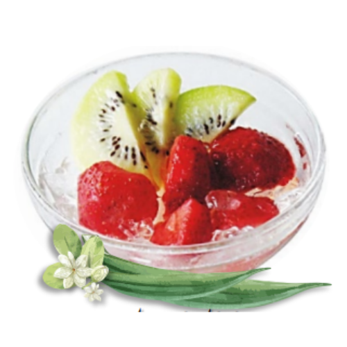 Kanomthai Chujai: Strawberry and Kiwi in Snowy Syrup