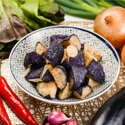 Factory Price Frozen Fried Eggplant Random Cut with High Quality