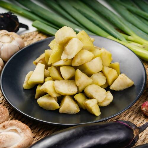 Frozen Steamed Eggplant Random Cut