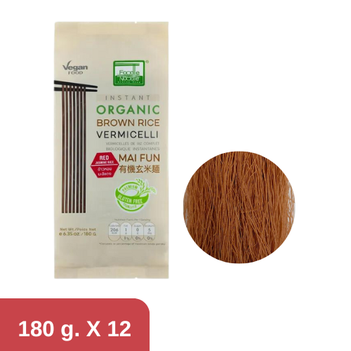 Organic Red Jasmine Rice Vermicelli 180g.