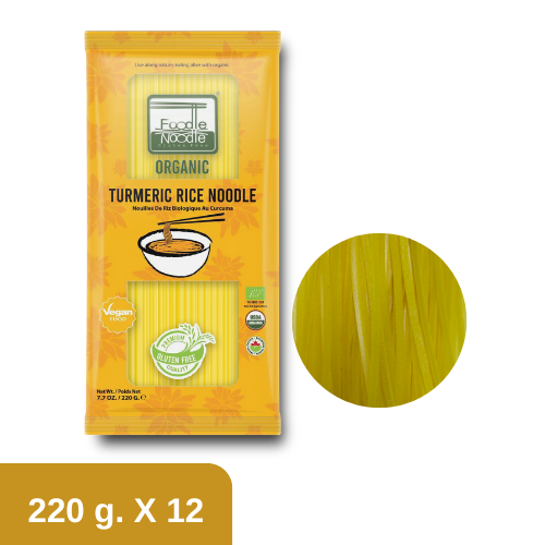 Organic Turmeric Rice Noodles 4 mm.