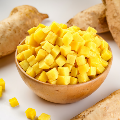 Frozen Steamed Ase Putih Sweet Potato Diced Cut