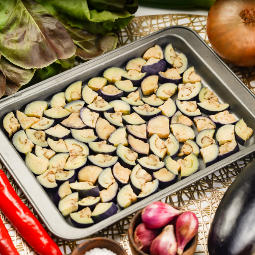 Frozen Steamed Eggplant Fan Cut