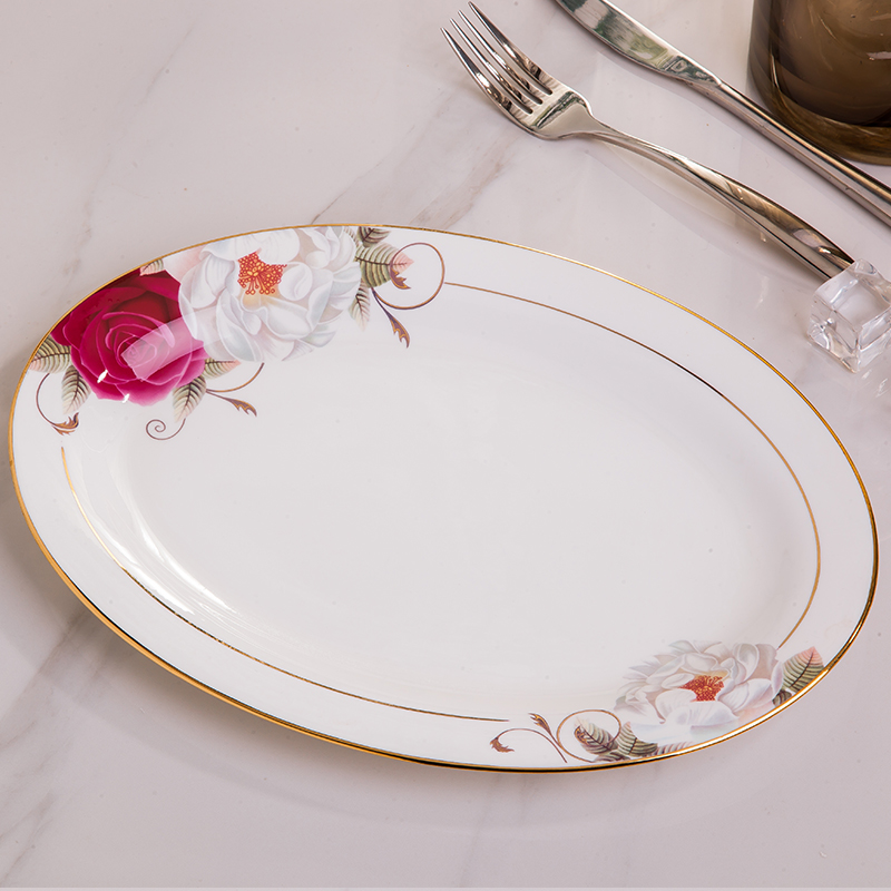 style: C - Oval Jingdezhen Ceramic Large Serving Plate