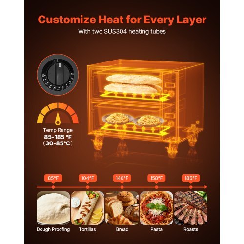 Commercial Electric Drawer Warmer, Two-Drawer Stainless Steel Food Warmer, Freestanding Standard Warming Drawer Cabinet, 85?°F-185?°F Wide Temperature Range, for Restaurant, Hotel Buffet & Bakery - Image 2