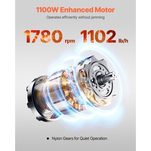 Meat Cutter Machine, 1100W Meat Slicer, 1102 lb/h Commercial Meat Cutting Machine, Stainless Steel, 5 mm Thickness, Detachable Blades, Electric Food Slicer for Kitchen Restaurant Supermarket - Image 3