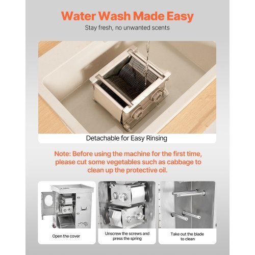 Meat Cutter Machine, 1100W Meat Slicer, 1102 lb/h Commercial Meat Cutting Machine, Stainless Steel, 5 mm Thickness, Detachable Blades, Electric Food Slicer for Kitchen Restaurant Supermarket - Image 4